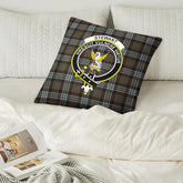 Stewart Old Weathered Tartan Crest Pillow Cover